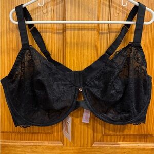 NWT Savage X Fenty By Rhianna 44G Black Floral Lace Unlined Underwire Bra